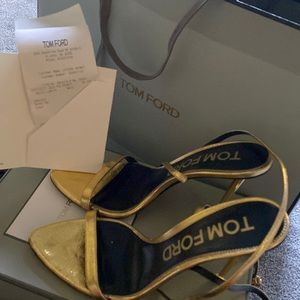 Tom Ford Laminated Nappa Padlock pointy naked sandal